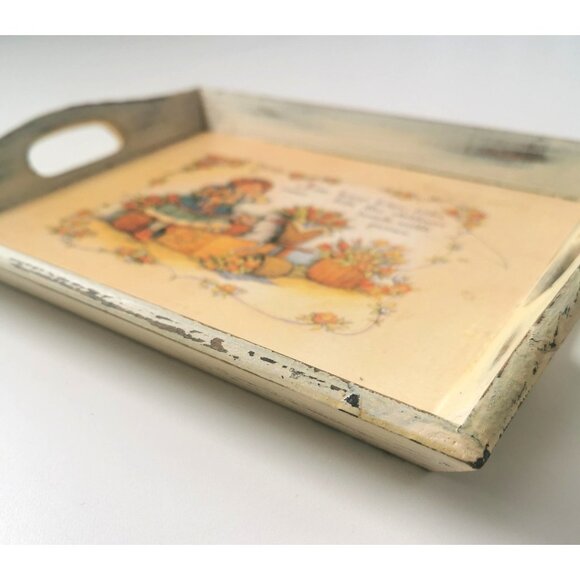 Rare Vintage Picture Wood Serving Tray - Picture 8 of 8